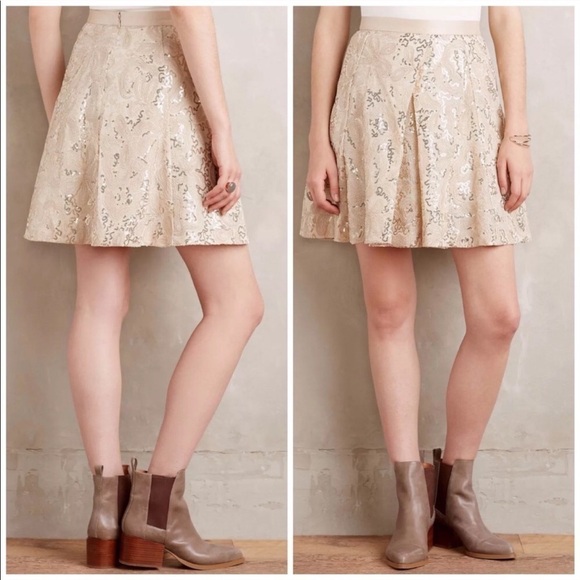 Anthropologie Tracy Reese Sequin Overlap Mini Skirt - Picture 1 of 8